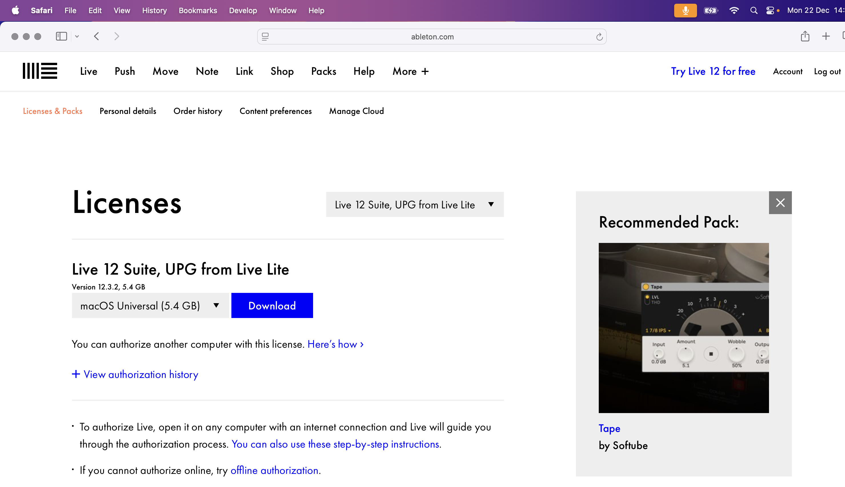 Ableton Live 12.3 suite license transfer